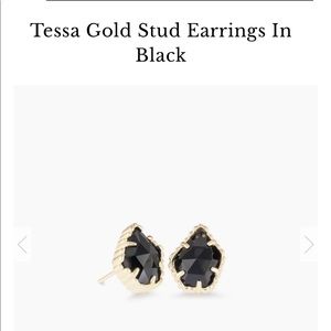 Kendra Scott Tessa black with gold earrings